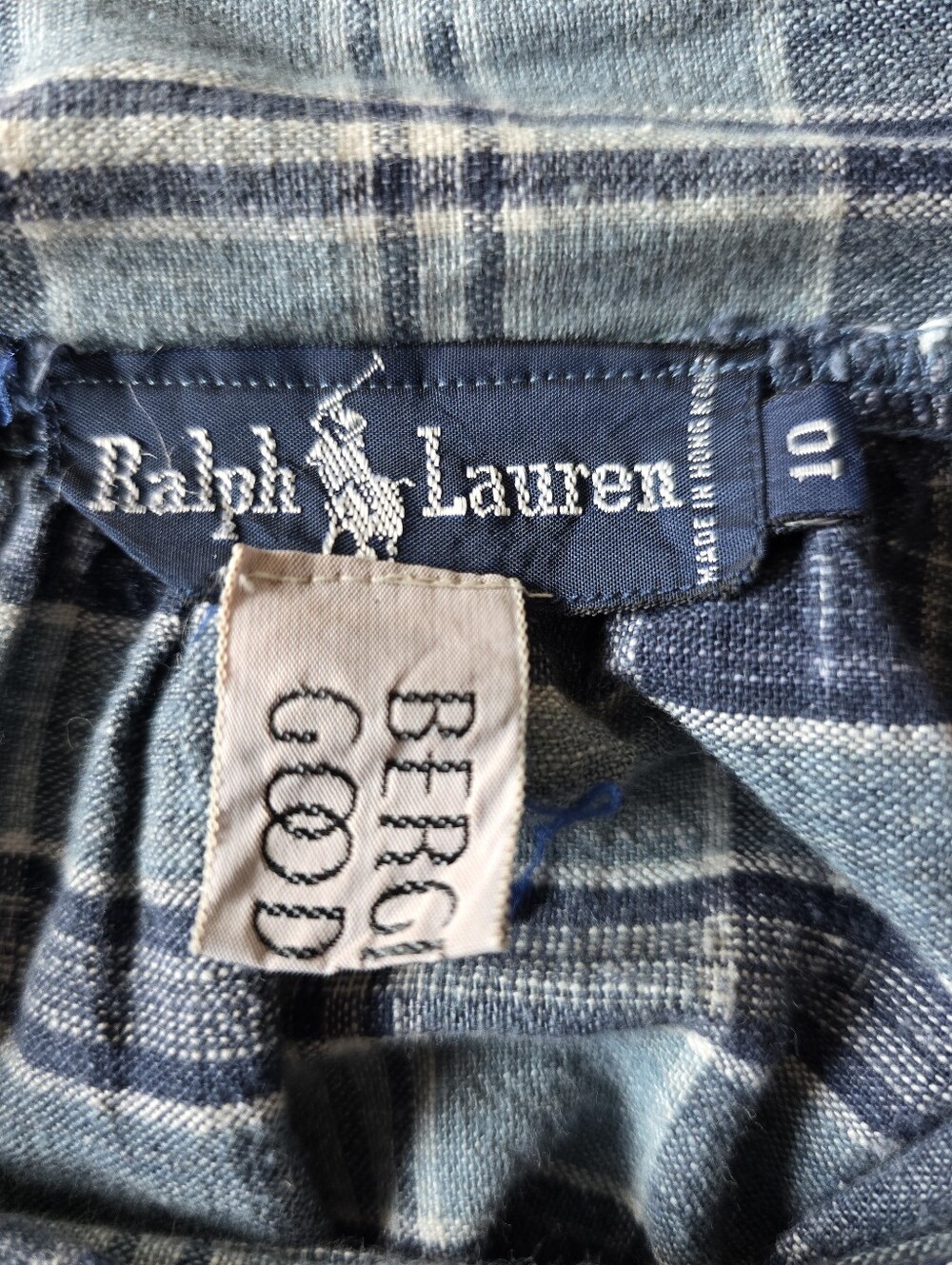 VTG 80s Ralph Lauren Blue Label Bergdorf Goodman Madras Plaid Wrap Maxi Skirt 10 - Picture 12 of 16